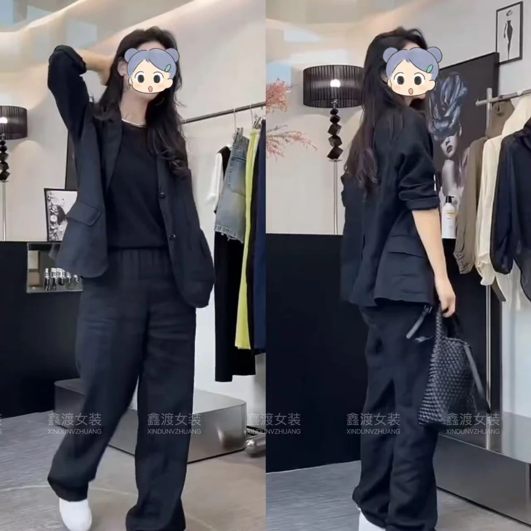 2025夏季新款时尚显瘦气质女士网红洋气两件套百搭款D5636