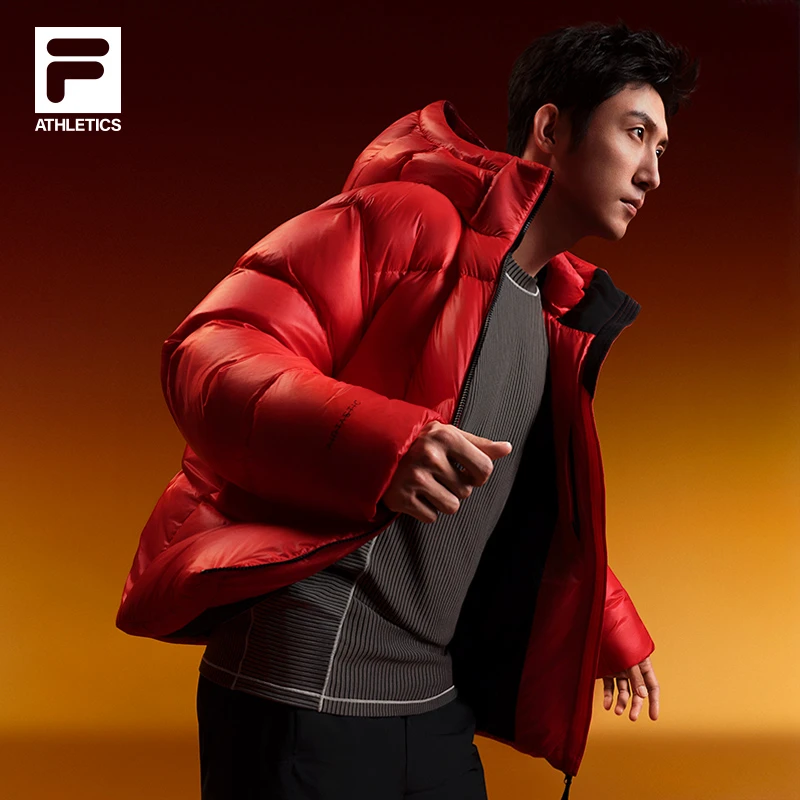 Fila/斐乐男【斐乐飞羽】90鹅绒高蓬亮面上档次羽绒服A11M541905F