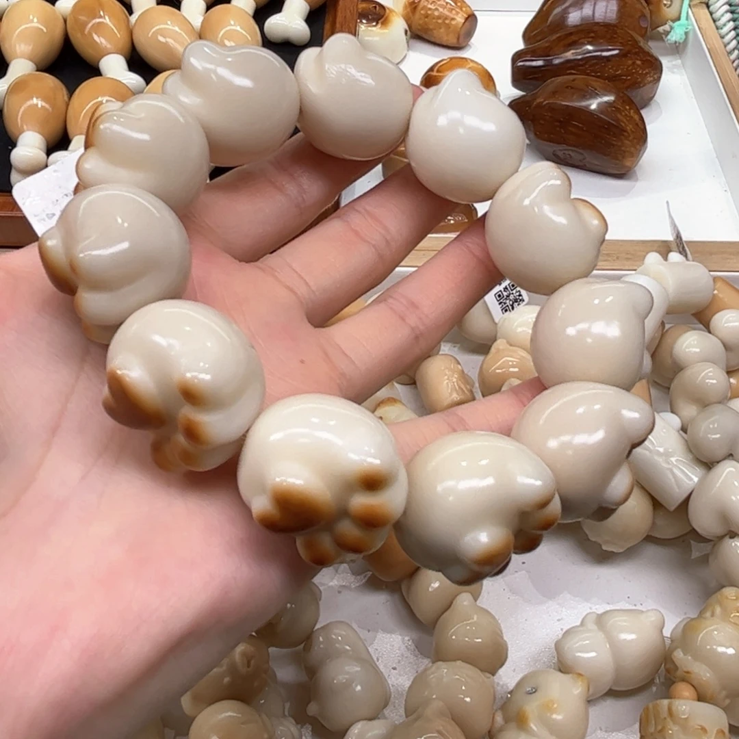 菩提根/象牙果手串8.18.30象牙果爱心猫爪微瑕