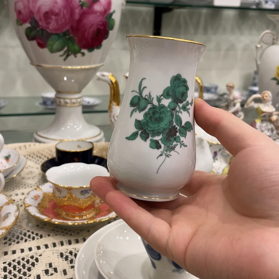 摆件中古一等铜绿花瓶