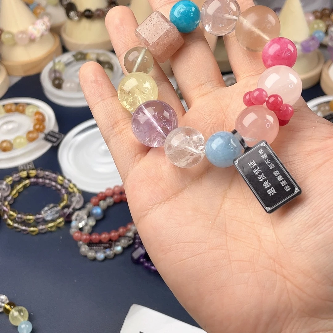 银S925镀金镶嵌手链水晶