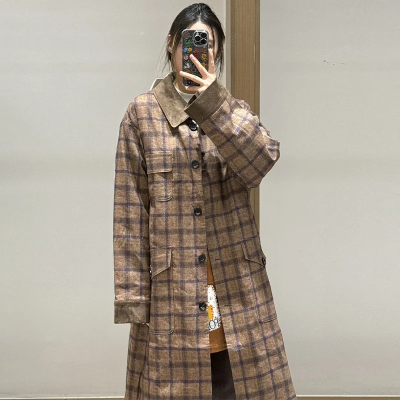 【现货】FIZZFLY | 26春季设计师新款复古翻领格子鹅绒羽绒服