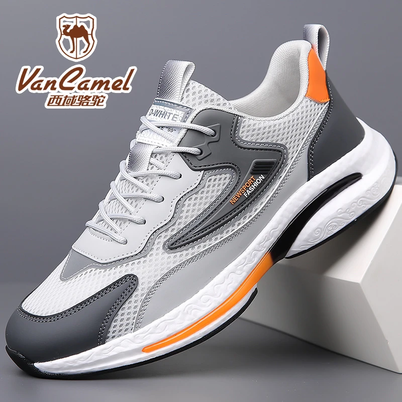 西域骆驼休闲网面运动鞋夏季新款时尚减震男式轻便跑步鞋青年潮鞋