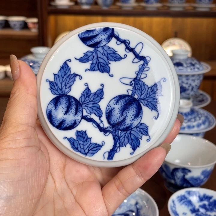 手工手绘富甲天下盖置