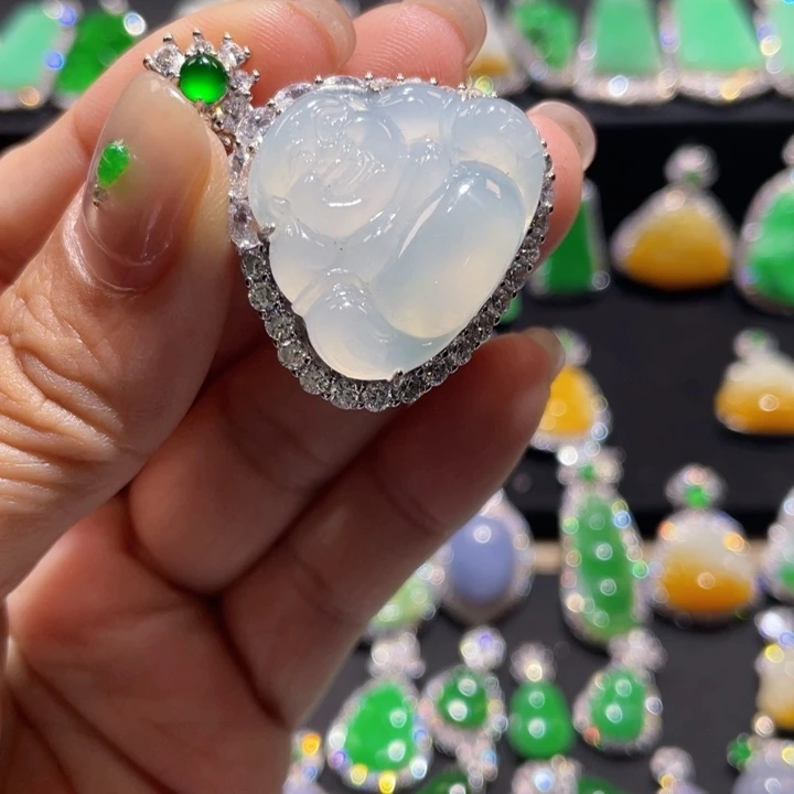 翡翠银S925镶嵌颈饰