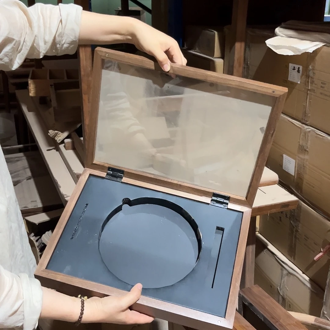 黑胡桃木单层陈列盒微瑕