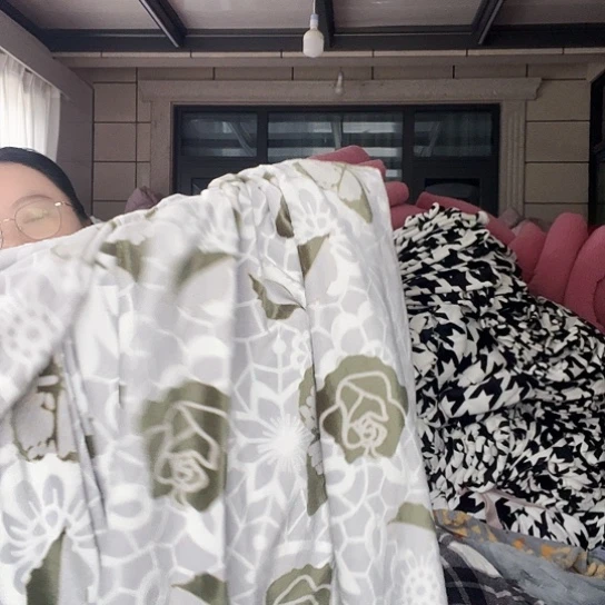 羊驼毛绿色蝴蝶被套200+230