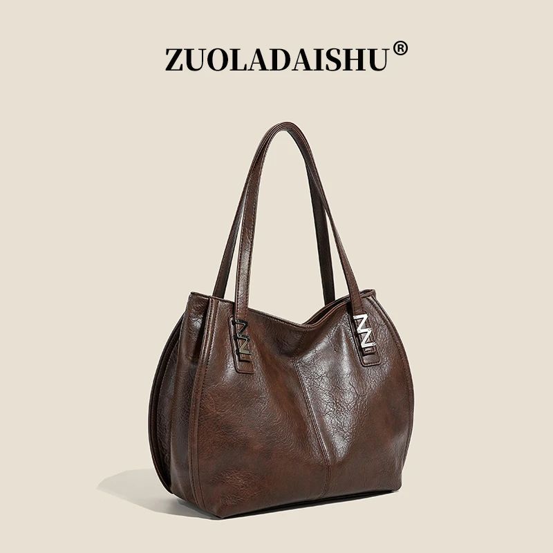 2025冬季新款大容量托特包休闲风时尚单肩包百搭通勤手提包女包包