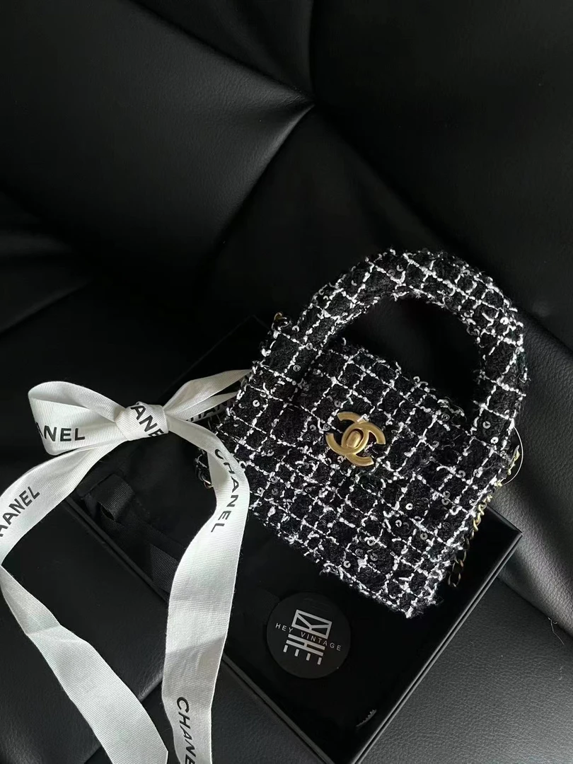 95新 Chanel/香奈儿 粗花呢24p mini kelly 包 12cm 7248424