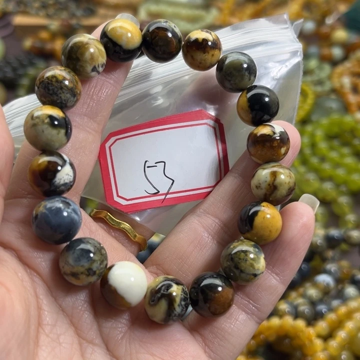 蛇纹石玉足铂镶嵌手链