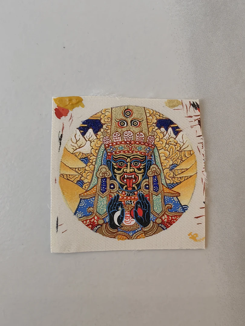 扎基拉姆非遗纯手绘热贡唐卡3.5圆形（多样性发一）