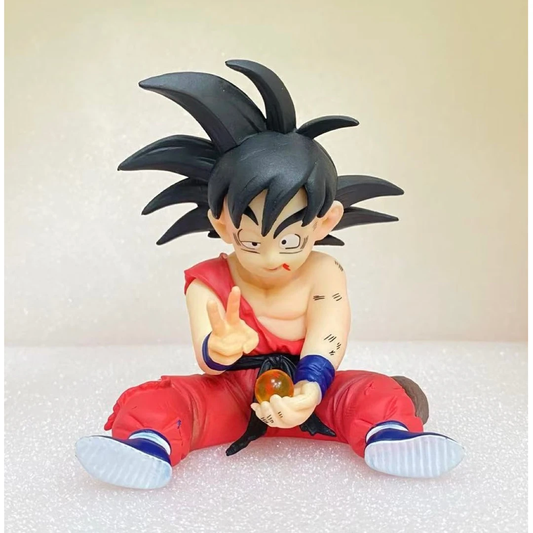 七龙珠手办战损悟空坐姿小悟空手拿龙珠模型手办摆件