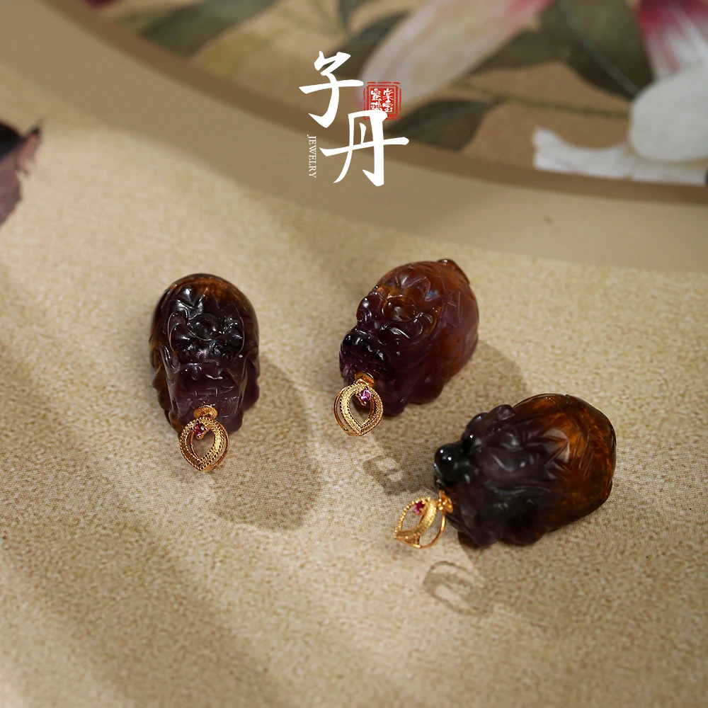 【小乔】18K紫钛龙龟吊坠B4-236（多样性发/发一个）