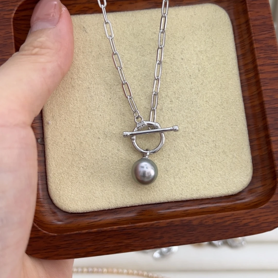 吊坠(不含链)银S925镶嵌海水珍珠