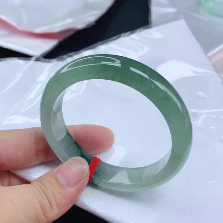 未镶嵌手镯翡翠54+冰绿翡翠手镯