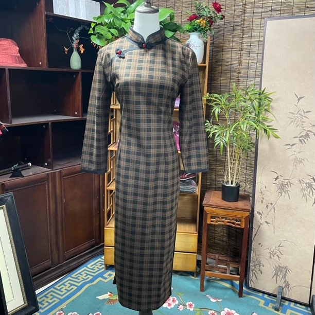 【237】（衣长125cm)长款气质旗袍