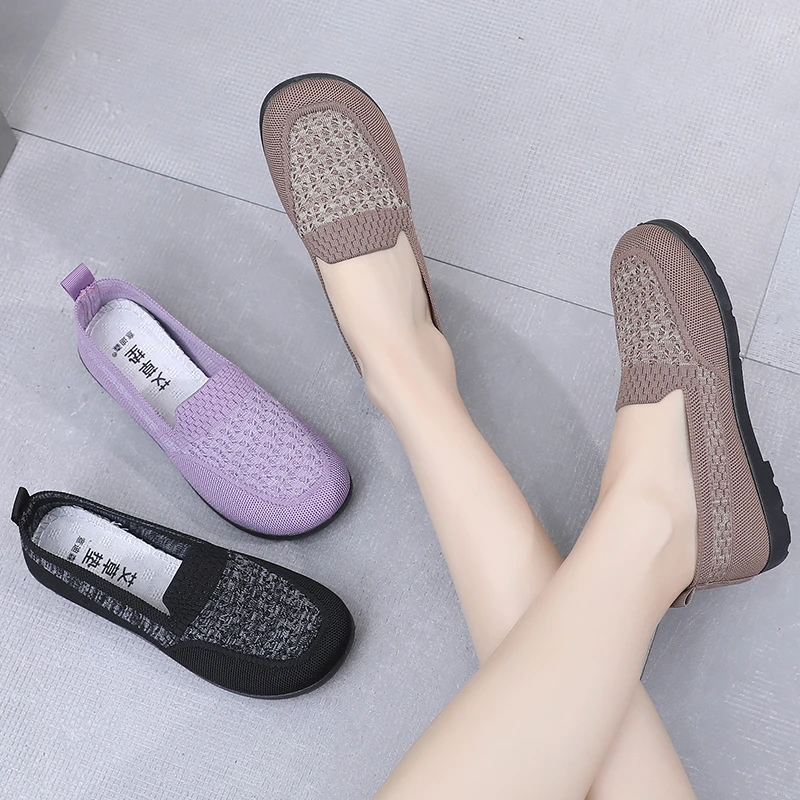 意迪森布鞋中老年圆头透气单鞋女春季老北京布鞋防滑软底妈妈鞋