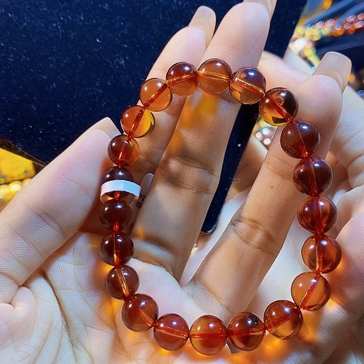 蓝珀未镶嵌珠宝奇石墨西哥红蓝手串8