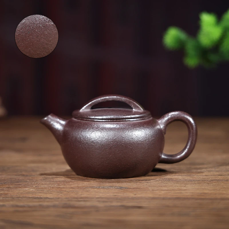 《100%单原矿石红零添加》宜兴精工半手 狂飙小汉瓦 紫砂茶壶140cc