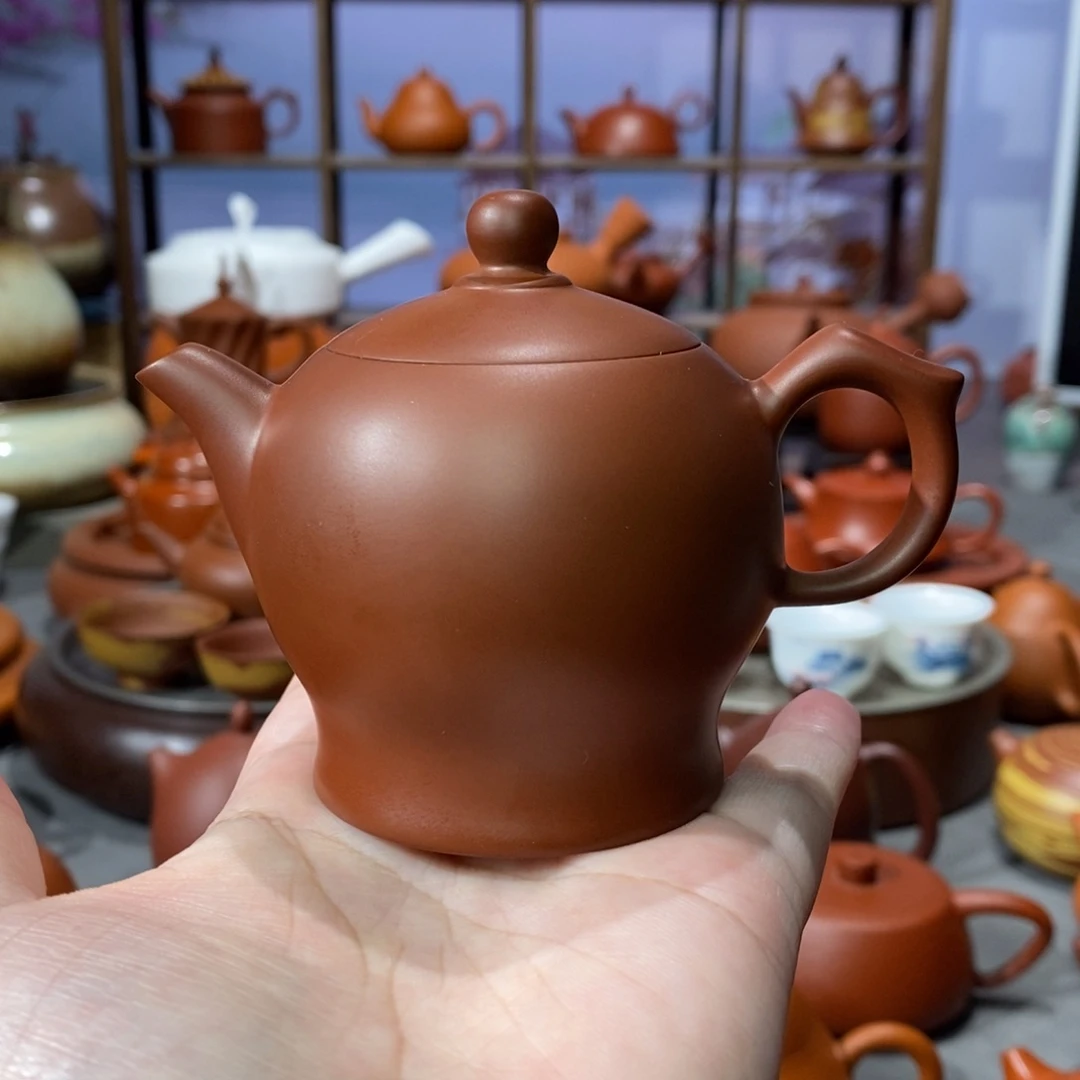 茶壶紫砂章淑煌朱泥富贵110cc