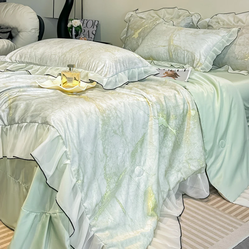 2025夏季新品玉锦缎夏凉被四件套空调被凉感夏被双人薄款