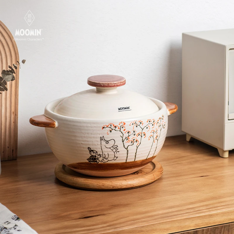 芬兰姆明moomin道福砂锅煲汤炖汤锅耐高温陶瓷炖锅燃气灶砂锅