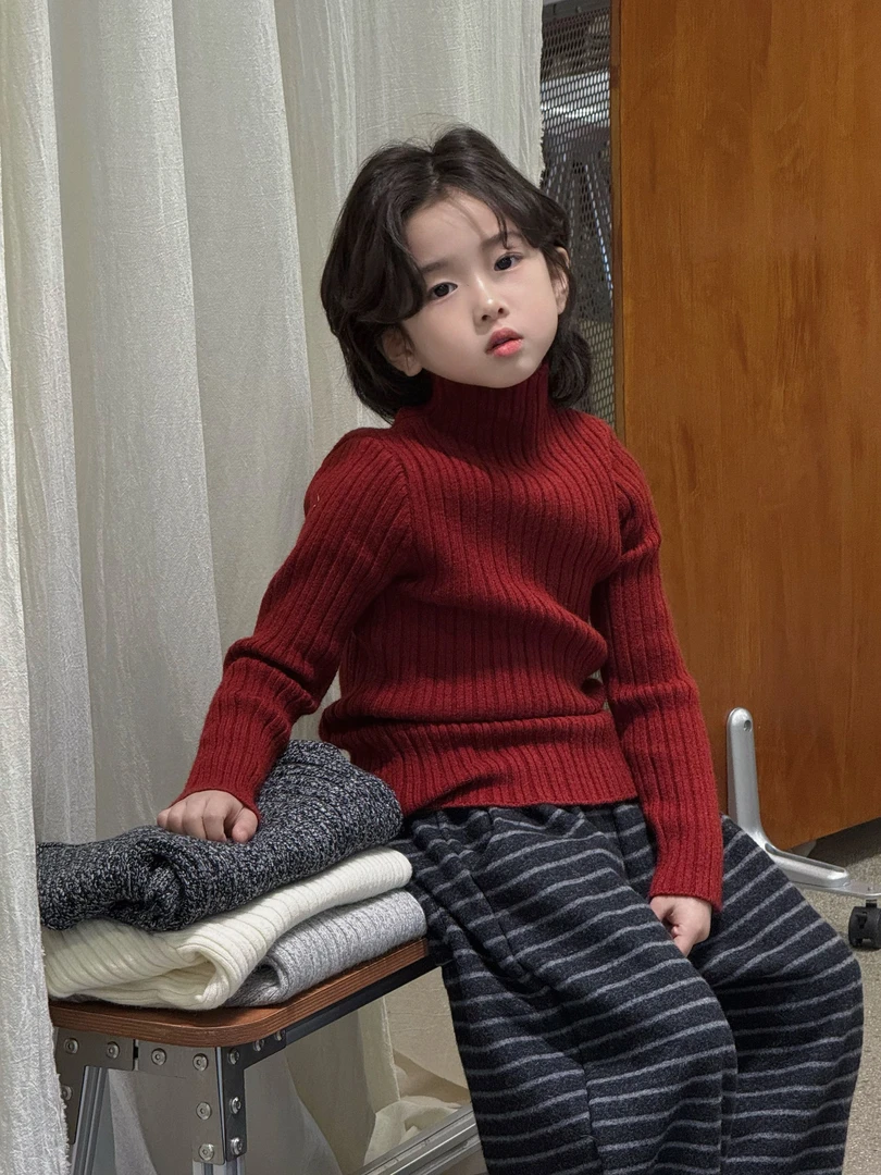 NL【冬季日韩风】男女童ins风时尚百搭中高领毛衣儿童洋气72516