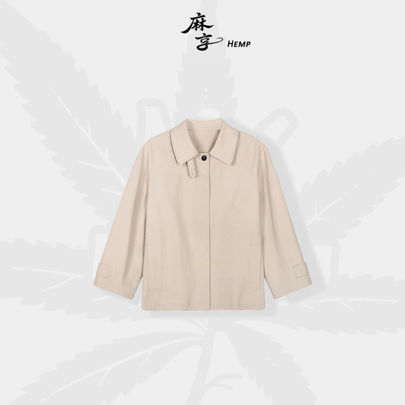 麻享【漠旅时光·短外套】汉麻棉翻领夹克外套长袖女士秋衣FSY50874