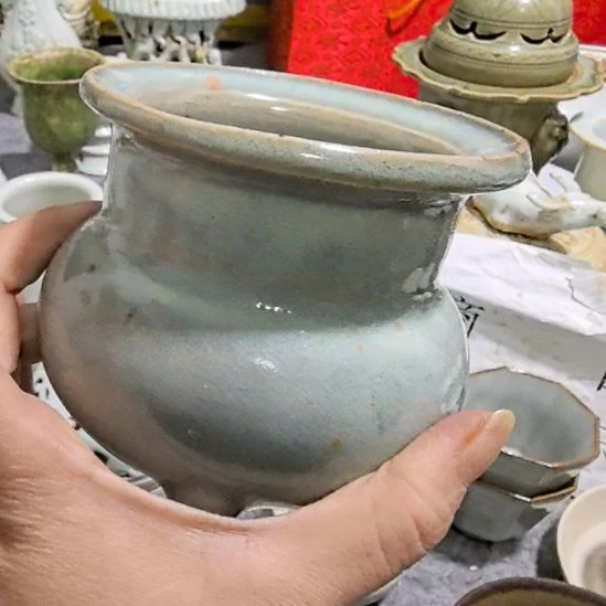 陶***阁瓷片香炉一个全品一个