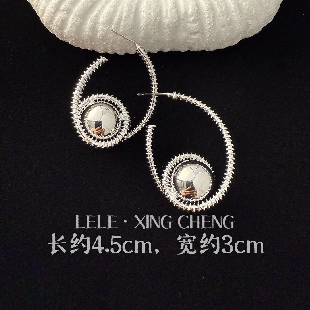 铜合金耳饰 欧美酷飒风地球缠绕耳环