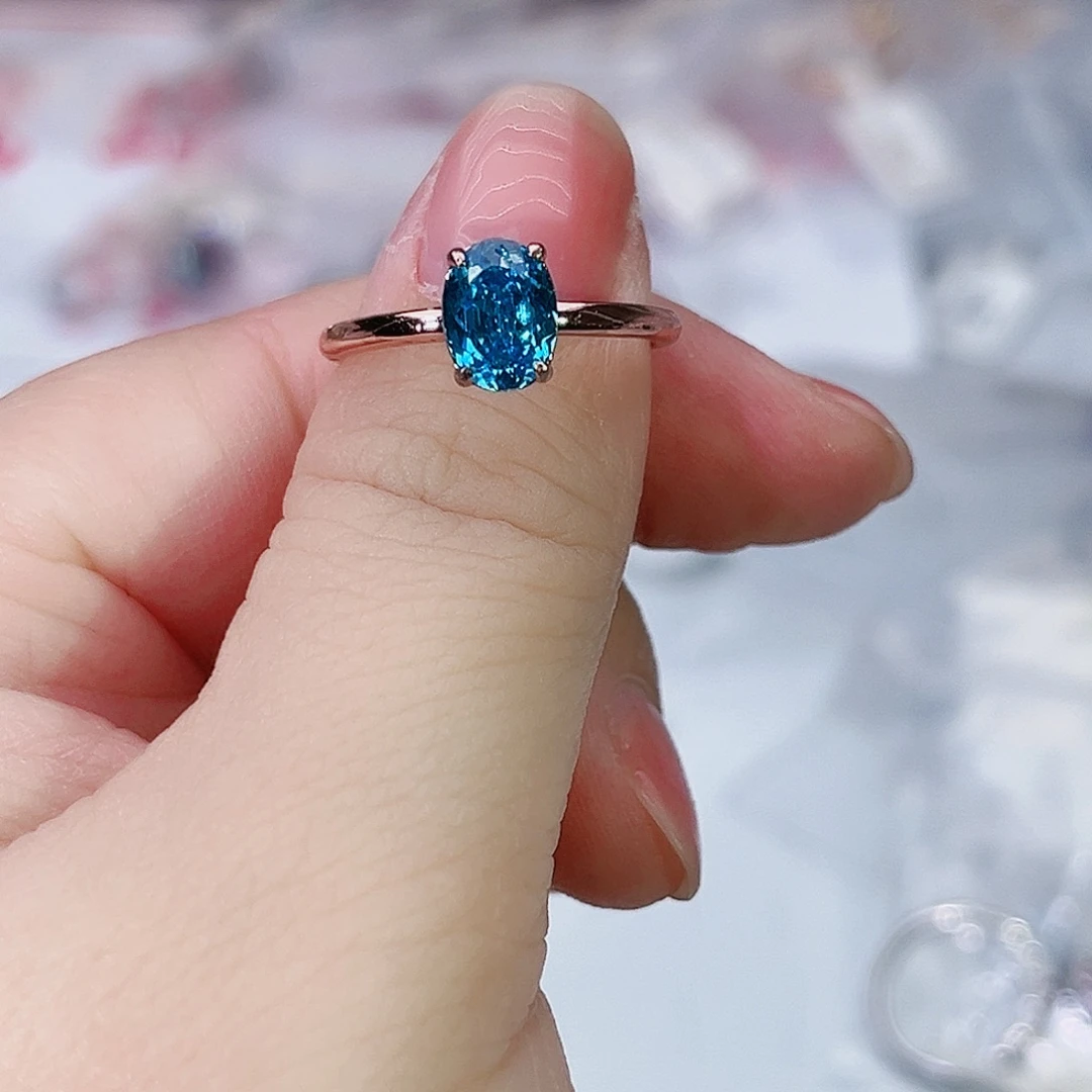 莫桑石非金属SH K枚光臂鸽子蛋海蓝一卡-15