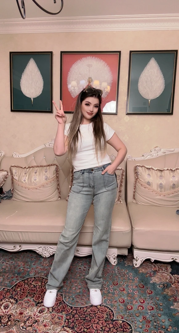 801牛仔裤直筒裤冬季高腰裤子水洗长裤设计师宽松女士复古蓝色