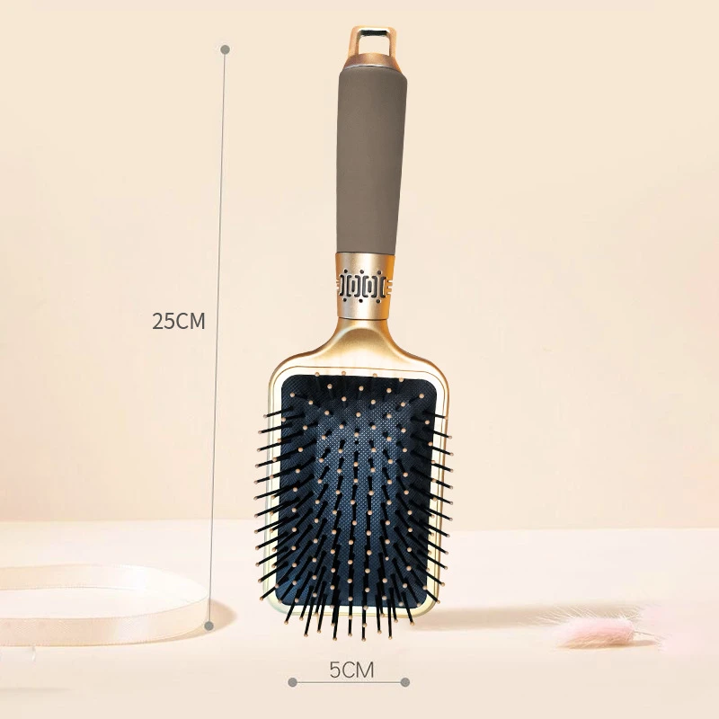 梳子气垫梳气囊梳卷发梳女士专用家用按摩梳排骨梳滚梳红色金色