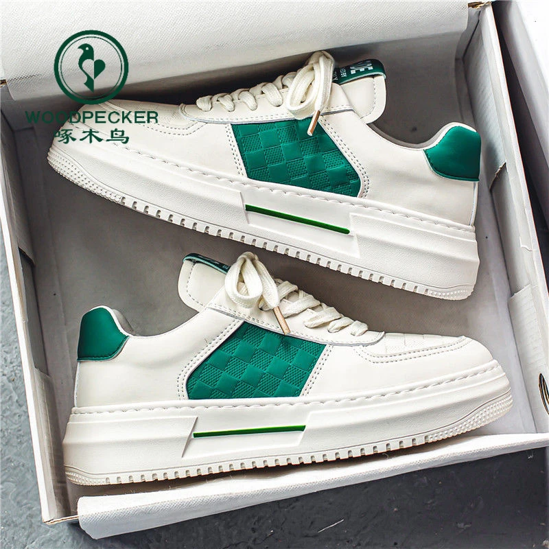 正品啄木鸟2024新款春秋青少年厚底休闲鞋潮牌高级感百搭运动板鞋