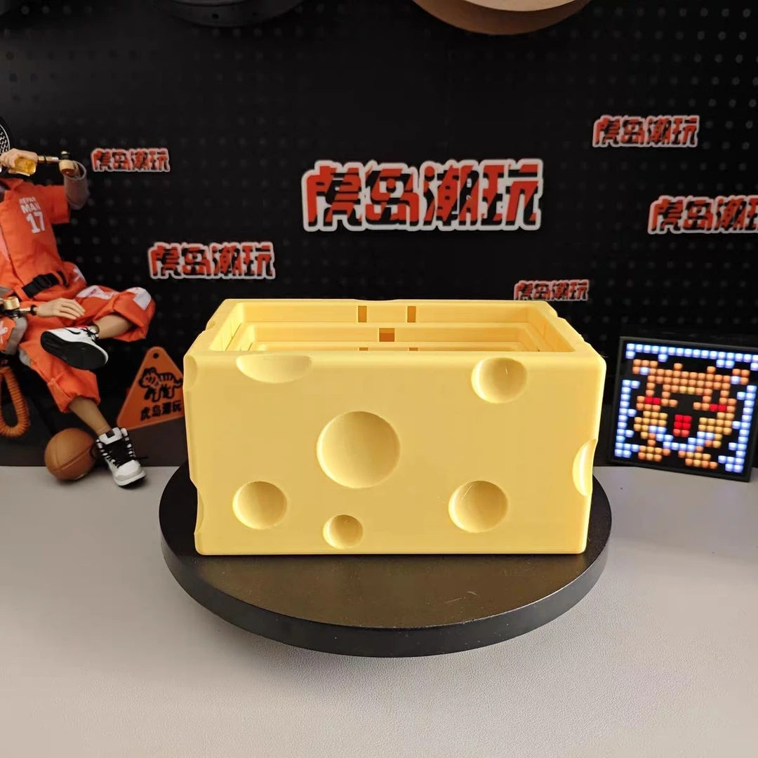奶酪块下沉式抽纸盒纸巾创意礼物收纳模型装饰桌面摆设实用