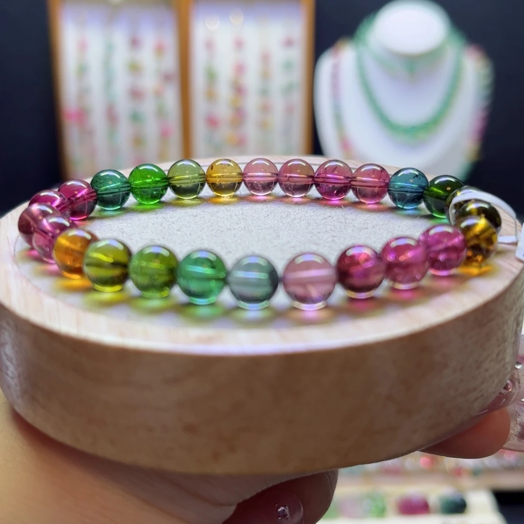 未镶嵌手链碧玺彩虹7.4mm