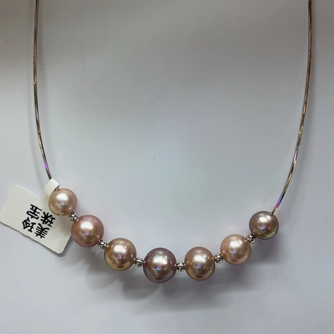 淡水珍珠银S925镶嵌颈饰