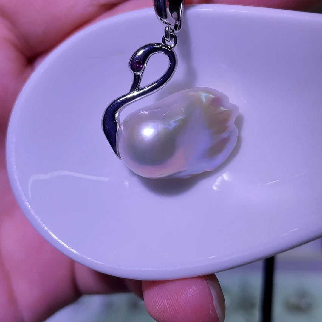 合金天然淡水珍珠吊坠项链淡水珍珠
