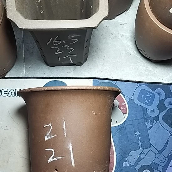 大金钟两个紫砂花盆