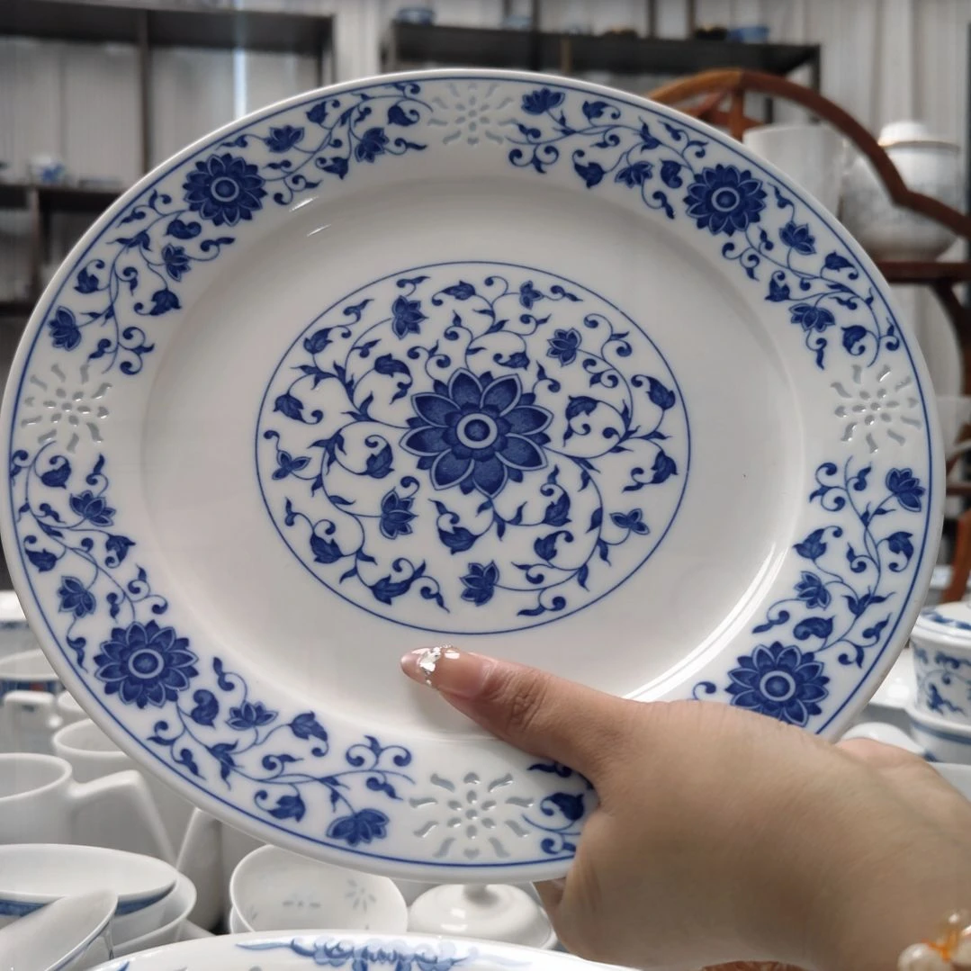 瓷万寿莲10寸平盘一个