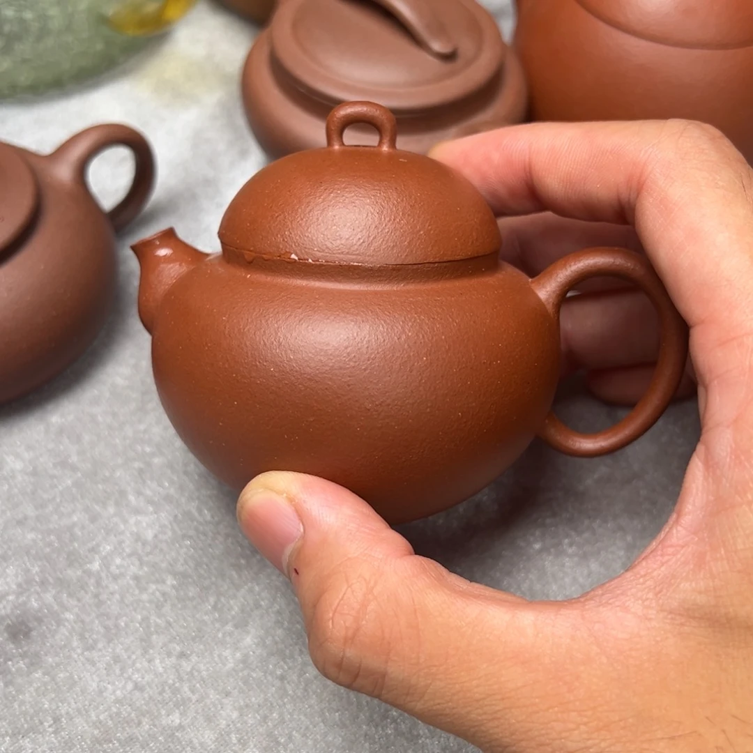 茶壶紫砂红降坡欢喜140cc