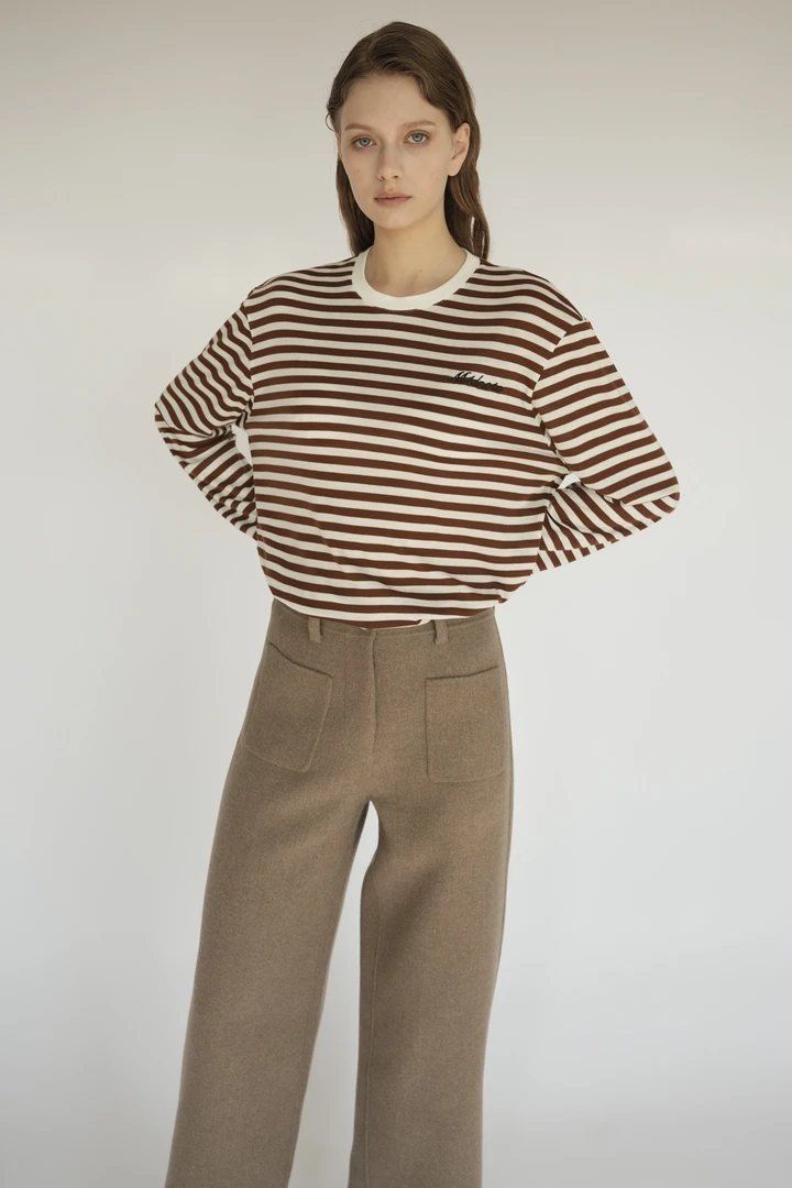 SOLSOL买手店-M1DNOTE设计师品牌24SS新品 百搭休闲宽松条纹长袖T