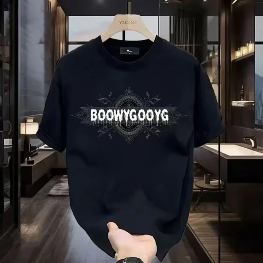 中国风夏季高档液氨棉短袖T恤男女款潮流宽松圆领百搭印花半袖ins