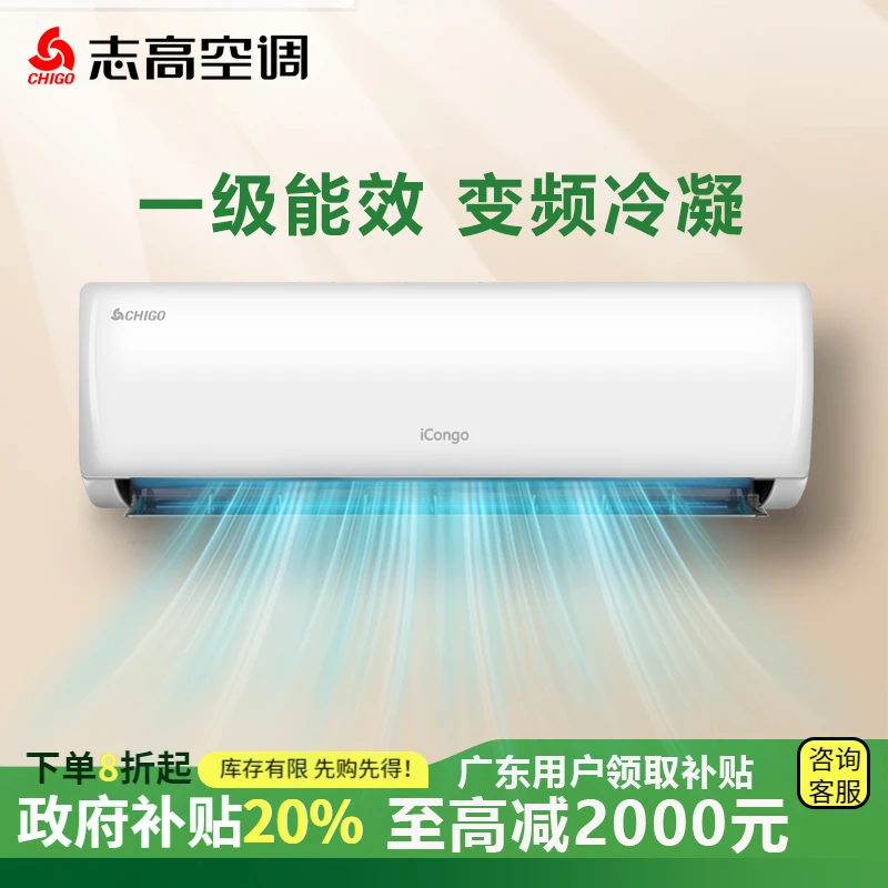 国补 志高空调大2匹变频冷暖 一级能效 挂机两用超薄挂式