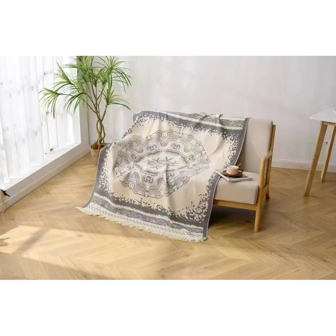 [曼陀罗]120*150 流苏多功能巾 沙发巾 车载毯 浴巾