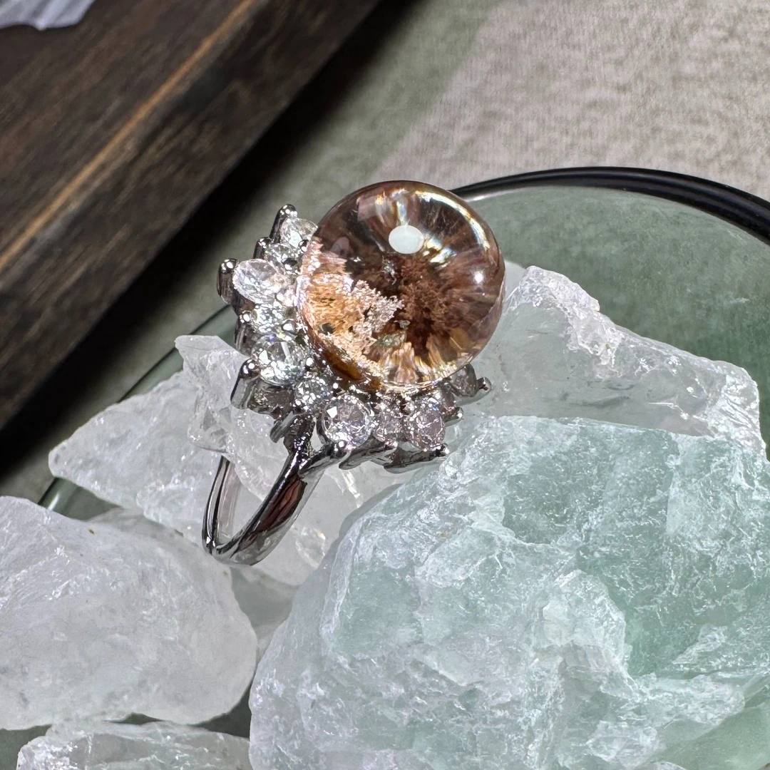 925银戒指 精致甜美镶嵌  可调节银戒