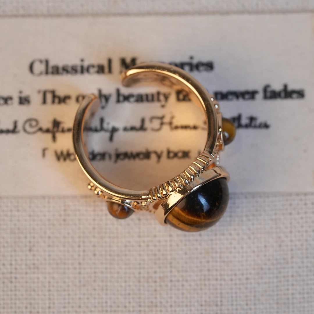 铜合金戒指 [棕戒指]气质轻奢精致时尚百搭法式小众指环2.0