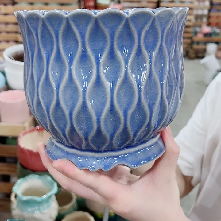 有孔，凑10元包邮陶瓷花盆发货！