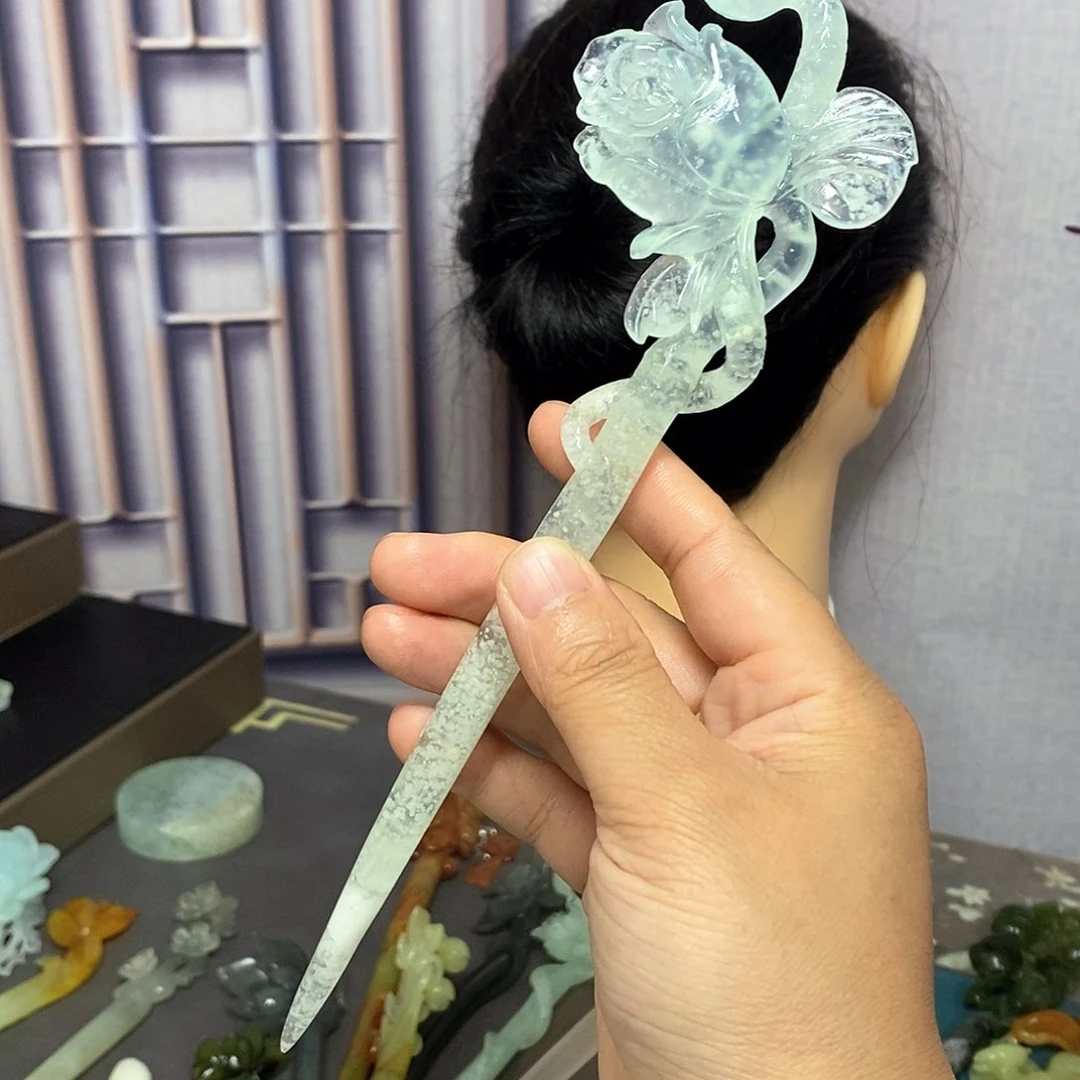 岫玉岫玉发簪未镶嵌巷***驴