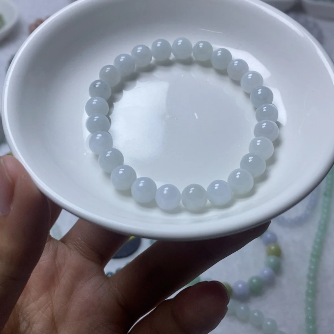 手链翡翠未镶嵌缅甸翡翠圆珠卡7.4